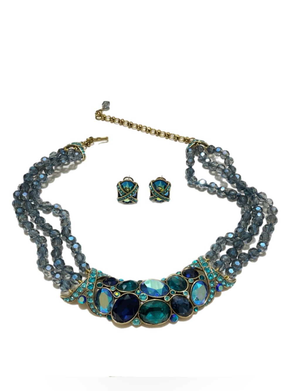 Heidi Daus Necklace & Earrings • Blue and Turquoise